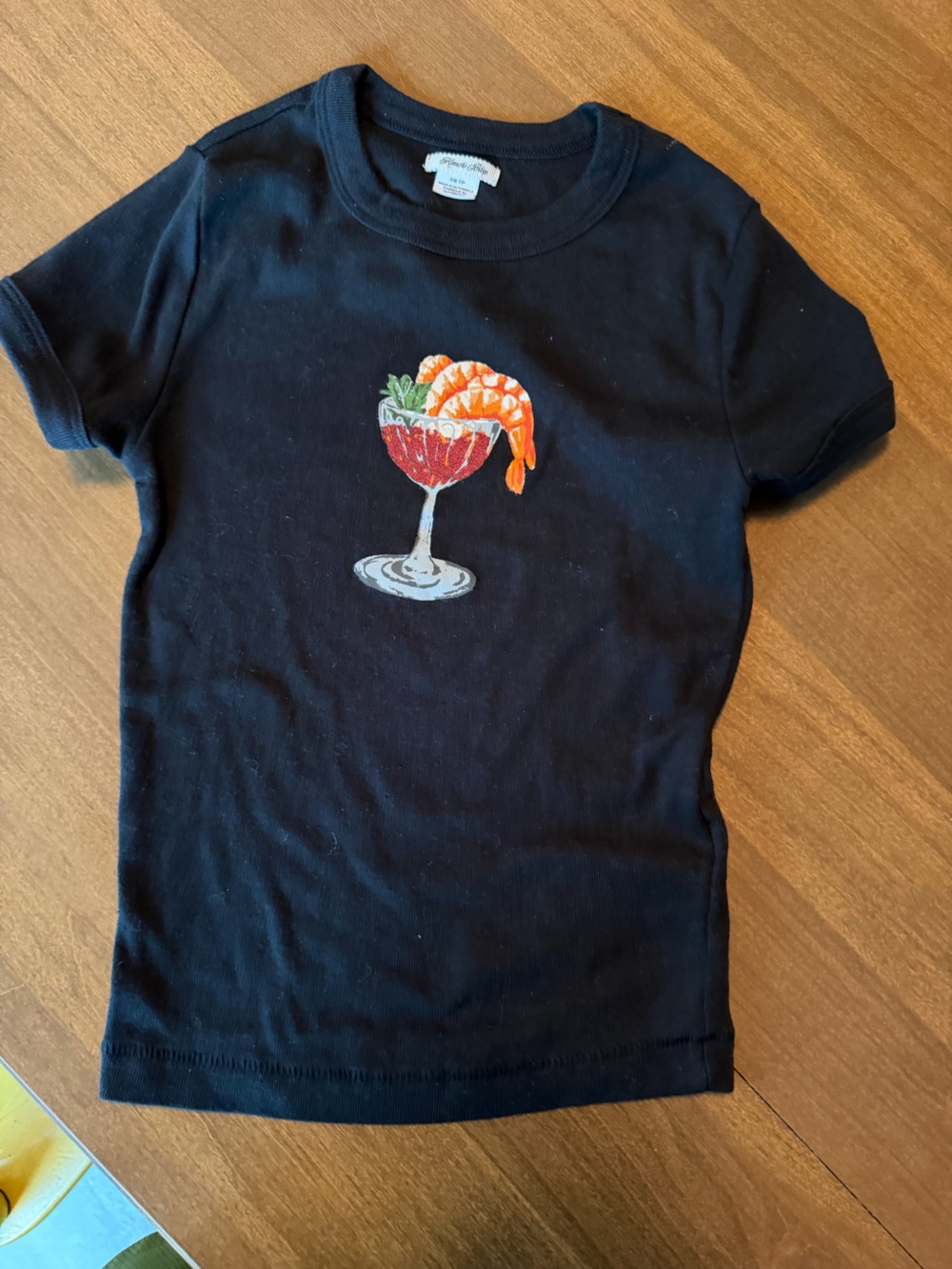 Kimchi Blue Women’s Black Tee - Shrimp Cocktail - XS